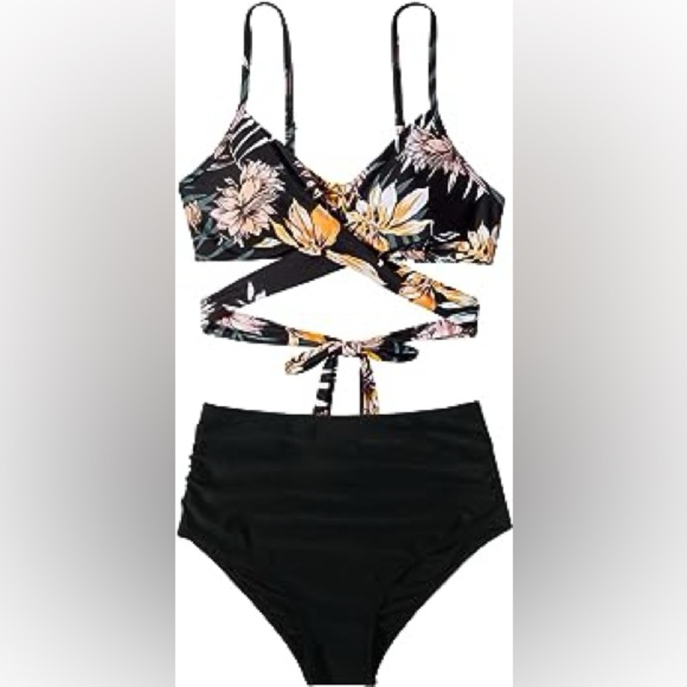 High Waisted Wrap Bikini Set - Picture 2 of 4